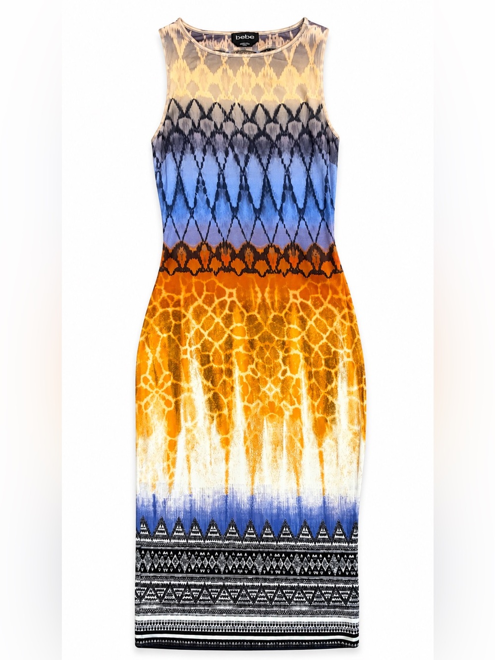 NWOT Bebe Abstract Print Sleeveless Midi Dress XS